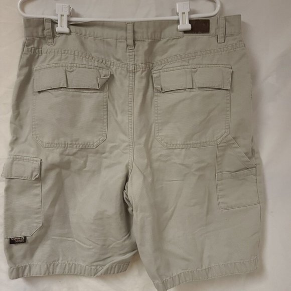 Guide Series Mens 38 Khaki Cotton Carpenter Cargo Outdoor Shorts 10" Inseam - Picture 4 of 11